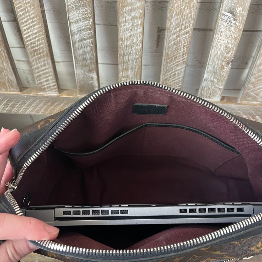 Louis Vuitton Torres Macassar Laptop Messenger Bag